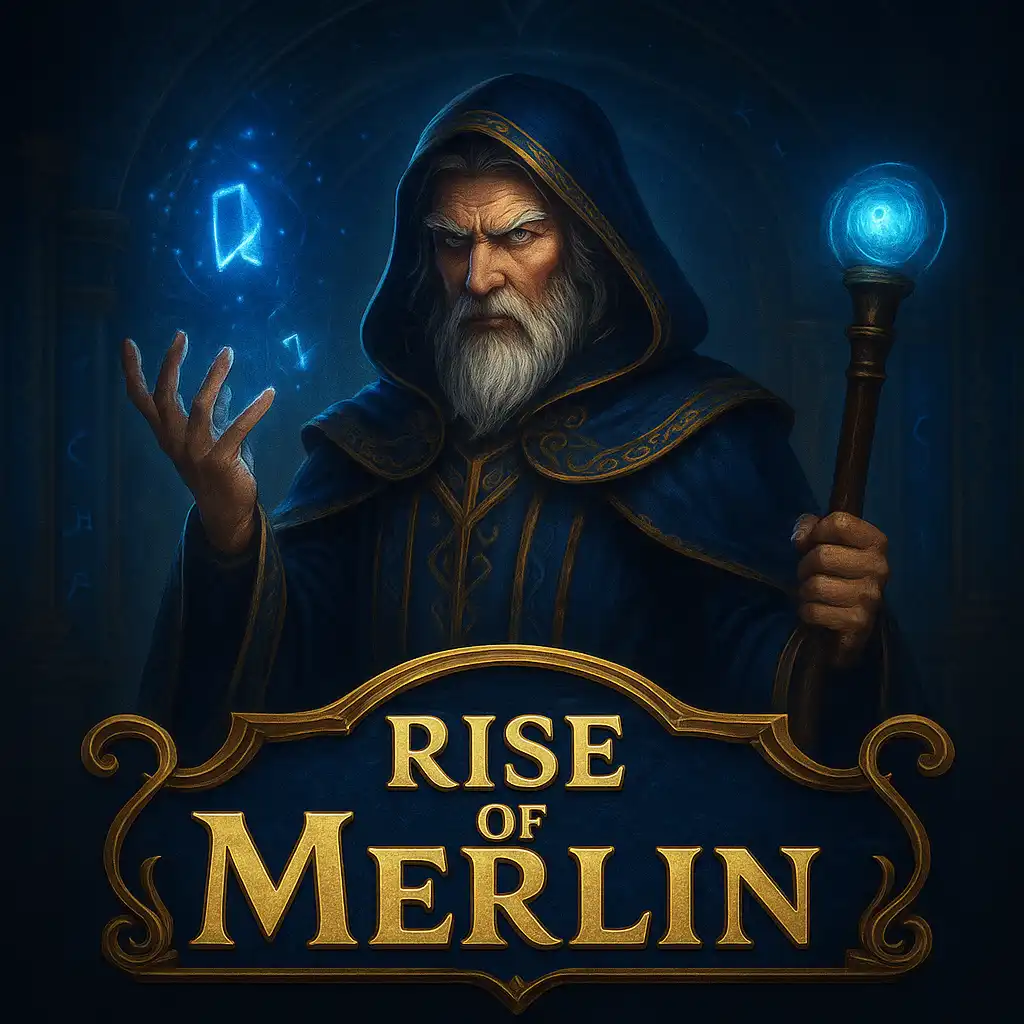 Rise of Merlin slot game cover art